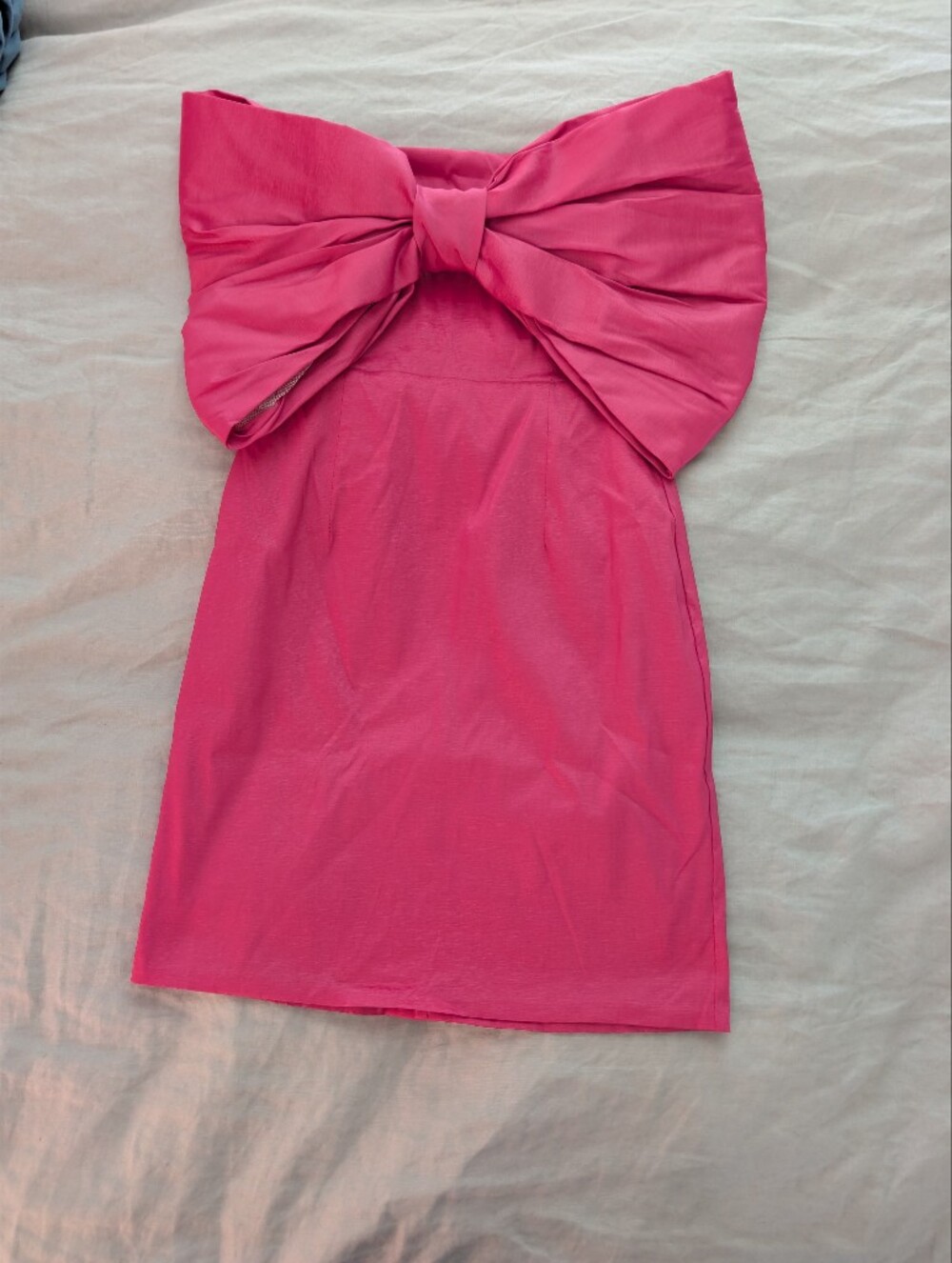 Nookie Reese Bow Strapless Mini Dress Pink Taffeta Party Cocktail Sz XS